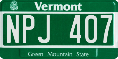 VT license plate NPJ407