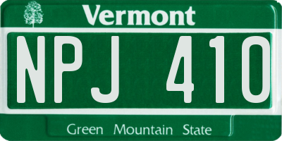 VT license plate NPJ410