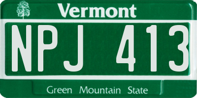VT license plate NPJ413