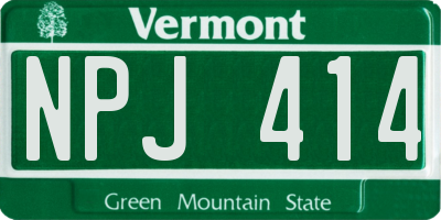 VT license plate NPJ414
