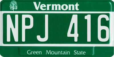 VT license plate NPJ416