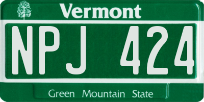 VT license plate NPJ424