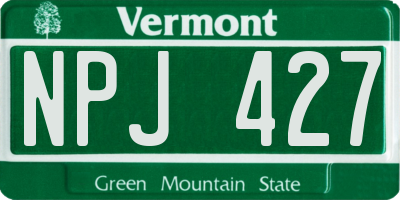 VT license plate NPJ427
