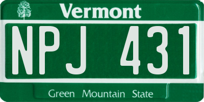 VT license plate NPJ431