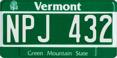 VT license plate NPJ432