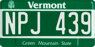 VT license plate NPJ439
