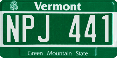 VT license plate NPJ441