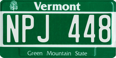 VT license plate NPJ448