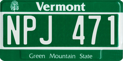 VT license plate NPJ471