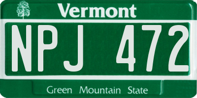 VT license plate NPJ472
