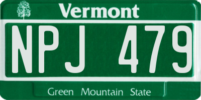 VT license plate NPJ479