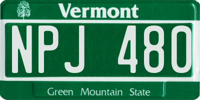 VT license plate NPJ480