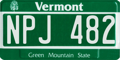 VT license plate NPJ482