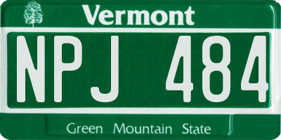VT license plate NPJ484
