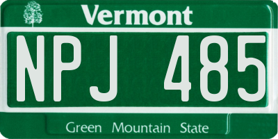 VT license plate NPJ485