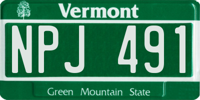 VT license plate NPJ491