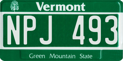 VT license plate NPJ493