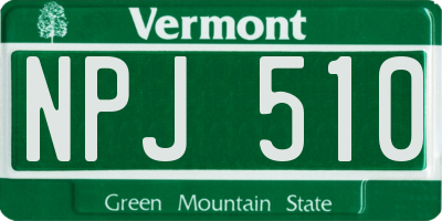 VT license plate NPJ510