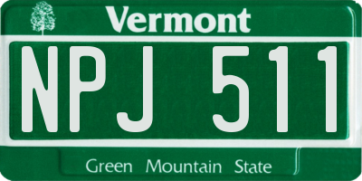 VT license plate NPJ511
