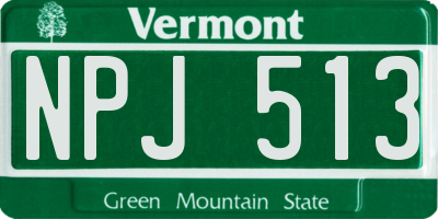 VT license plate NPJ513