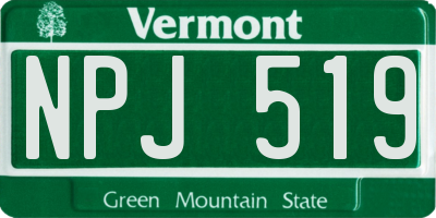 VT license plate NPJ519