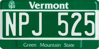 VT license plate NPJ525