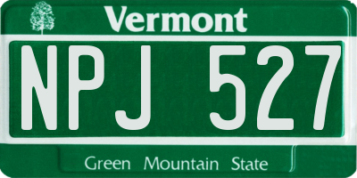 VT license plate NPJ527