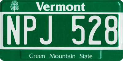 VT license plate NPJ528