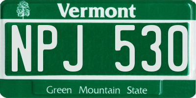 VT license plate NPJ530