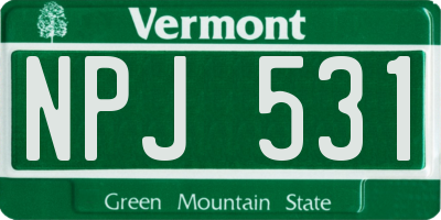 VT license plate NPJ531