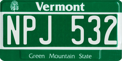 VT license plate NPJ532