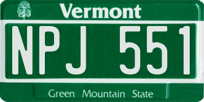VT license plate NPJ551