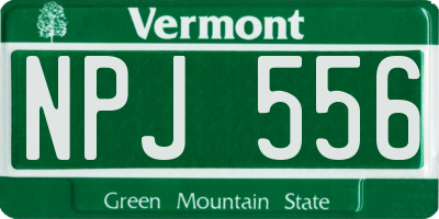 VT license plate NPJ556