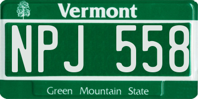 VT license plate NPJ558