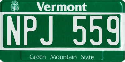 VT license plate NPJ559