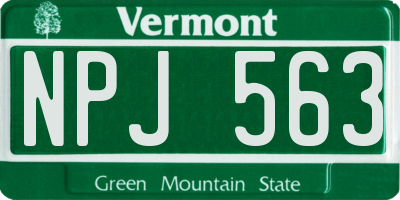 VT license plate NPJ563