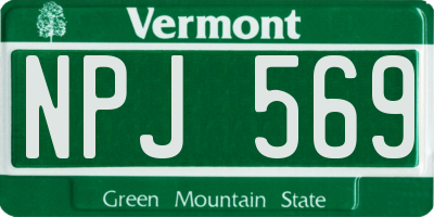 VT license plate NPJ569