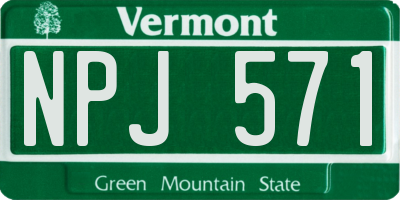 VT license plate NPJ571