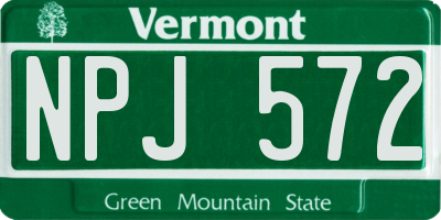 VT license plate NPJ572