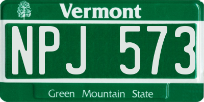 VT license plate NPJ573