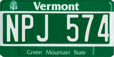 VT license plate NPJ574