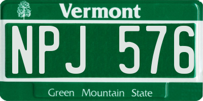 VT license plate NPJ576