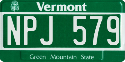 VT license plate NPJ579