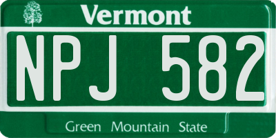VT license plate NPJ582