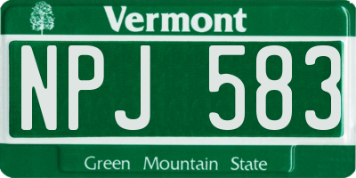 VT license plate NPJ583