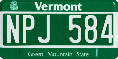 VT license plate NPJ584