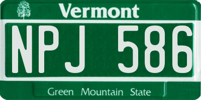VT license plate NPJ586