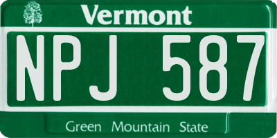 VT license plate NPJ587