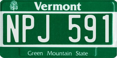 VT license plate NPJ591