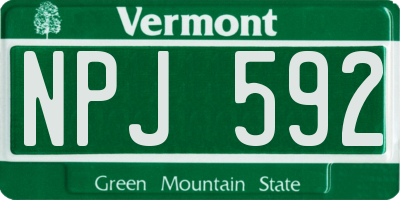 VT license plate NPJ592
